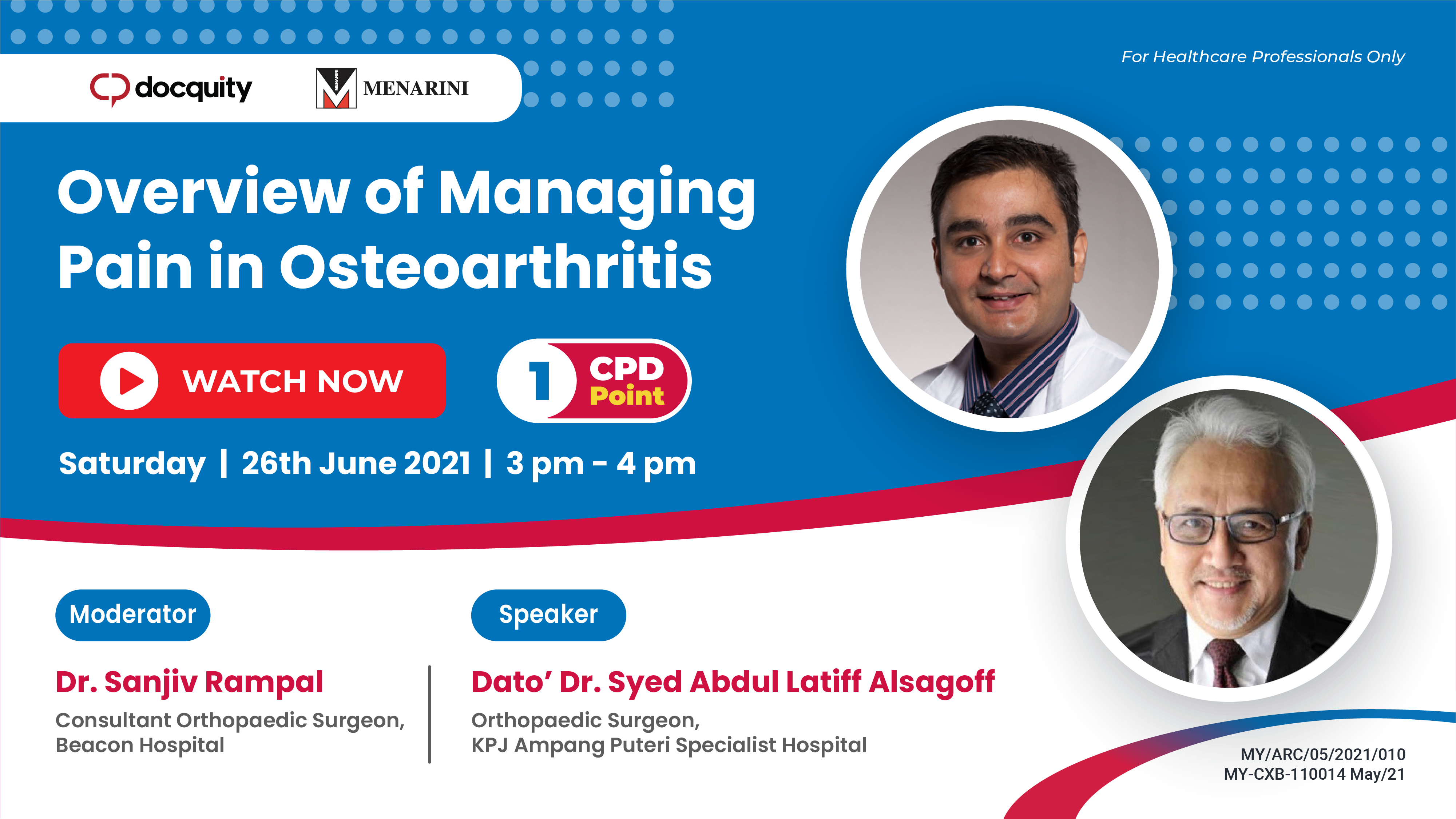 Dr Sanjiv Rampal Hosts Web Seminar on Management of Knee Osteoarthritis On International Medical App