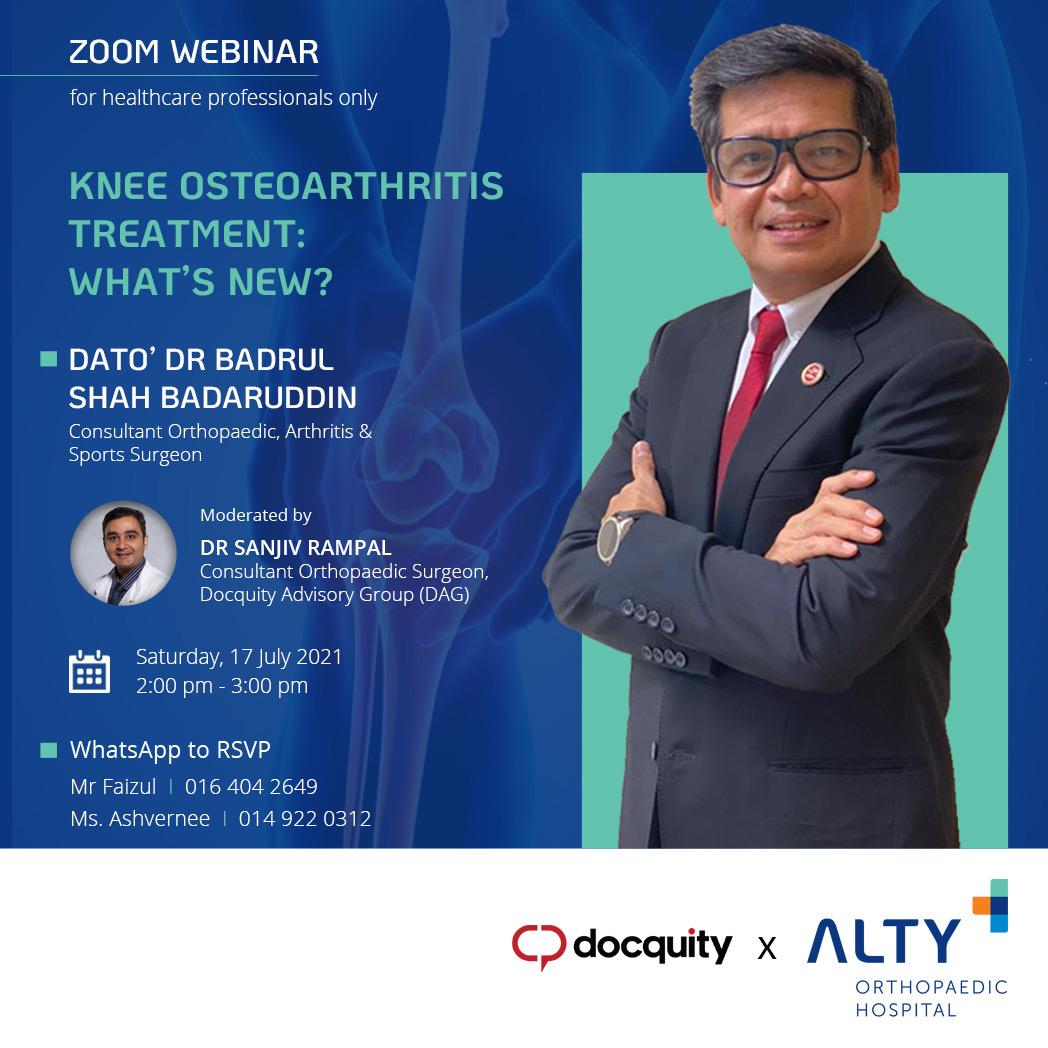 Dr Sanjiv Rampal Hosts Web seminar on Management of Osteoarthritis on International Docquity Medical App