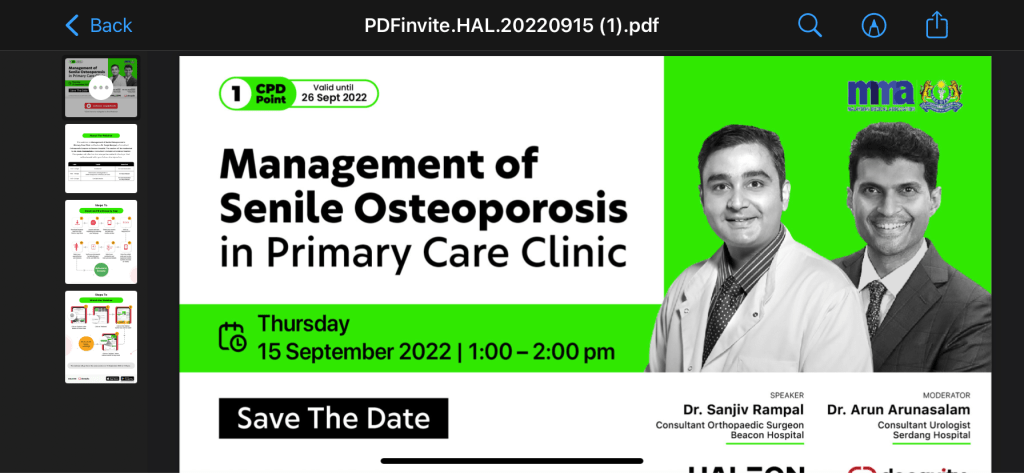 Dr Sanjiv Rampal presents on Senile Osteoporosis on international&nbsp;app