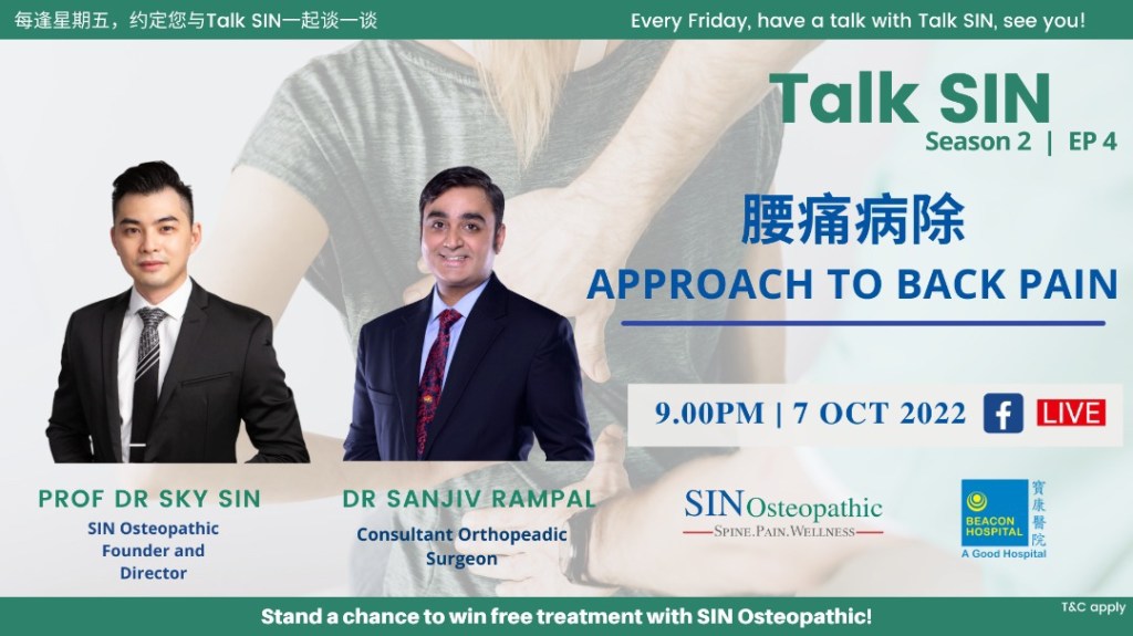 Dr Sanjiv Rampal Orthopaedic Consultant Petaling Jaya hosts Dr Sin 9pm 7th October&nbsp;2022