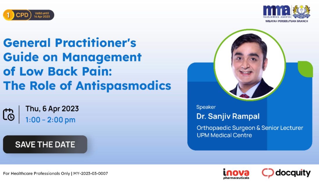 Dr Sanjiv Rampal presents management of low back pain to general practitioners