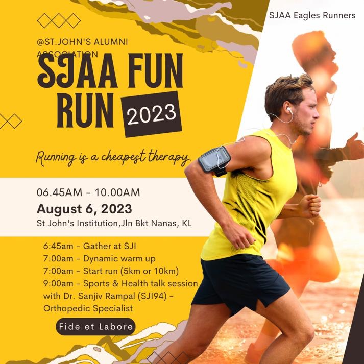 Dr Sanjiv Rampal joins alma mater monthly run St John’s Institution Kuala Lumpur August 2023