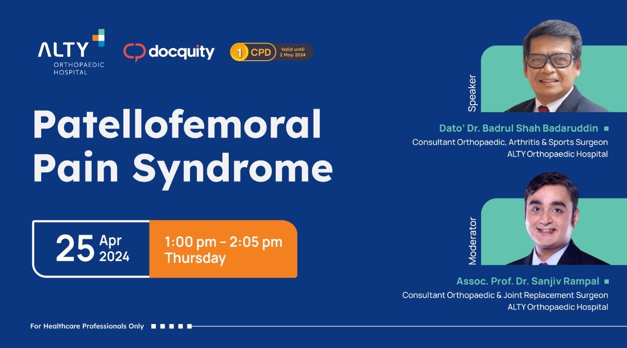 Assoc Prof Dr Sanjiv Rampal, Orthopaedic Consultant, who will be joined by Dato Dr Badrul of Alty Hospital, Malaysia’s Premier Orthopaedic Hospital in the heart of Jalan Ampang, Kuala Lumpur.