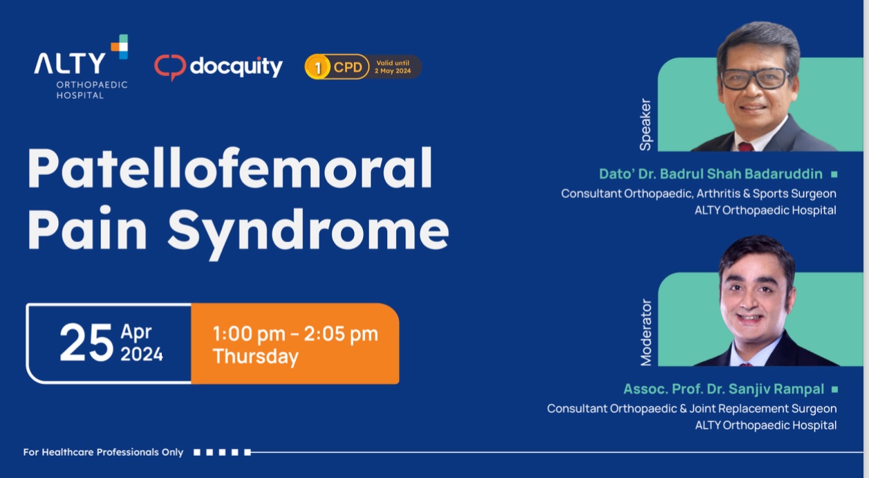 Dr Sanjiv Rampal hosts peers clinical update on patellofemoral pain webseminar on international medical app