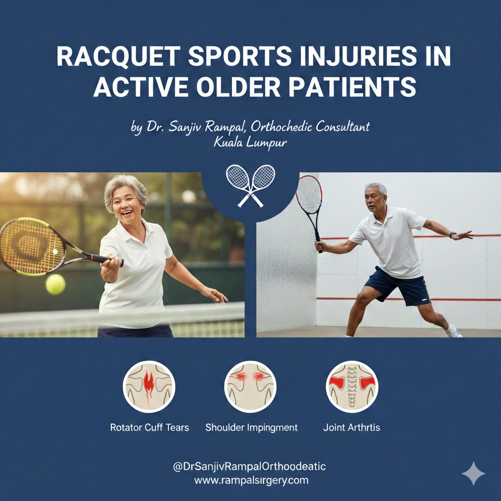Tennis and Squash Shoulder Injuries in Active Older Players: Don’t Let Your Shoulder “Merajuk”!Tips by Dr. Sanjiv Rampal, Orthopaedic Consultant KL.