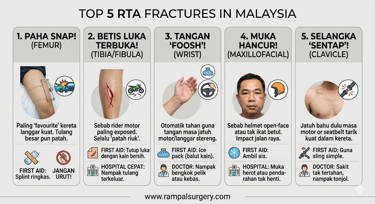 Top Fracture in motor vehicle accident in malaysia by Dr Sanjiv rampal orthopaedic specialist 2026